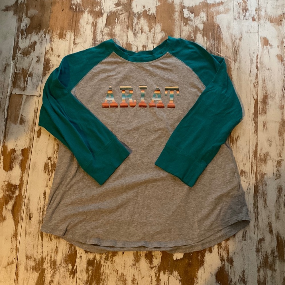 Womens xxl Ariat 3/4 sleeve baseball tee